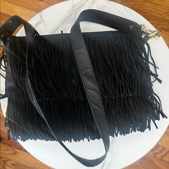 Tory Burch Black Fringe Crossbody Bag - Picture 3 of 12